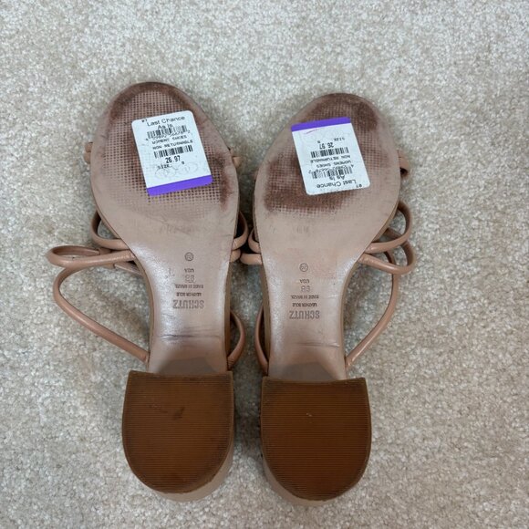 Schutz Princey Strappy Block Heel Slide Sandals Leather Size 9 - Picture 13 of 15